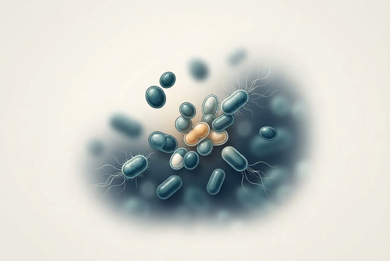 Microscopy-style illustration of anaplasma phagocytophilum bacteria showing cell morphology