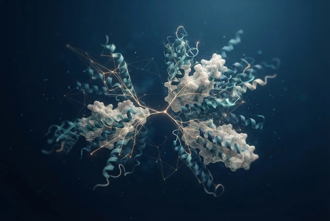 Abstract computational biology visualization of protein structures related to ancestral sequence reconstruction for viral evolution