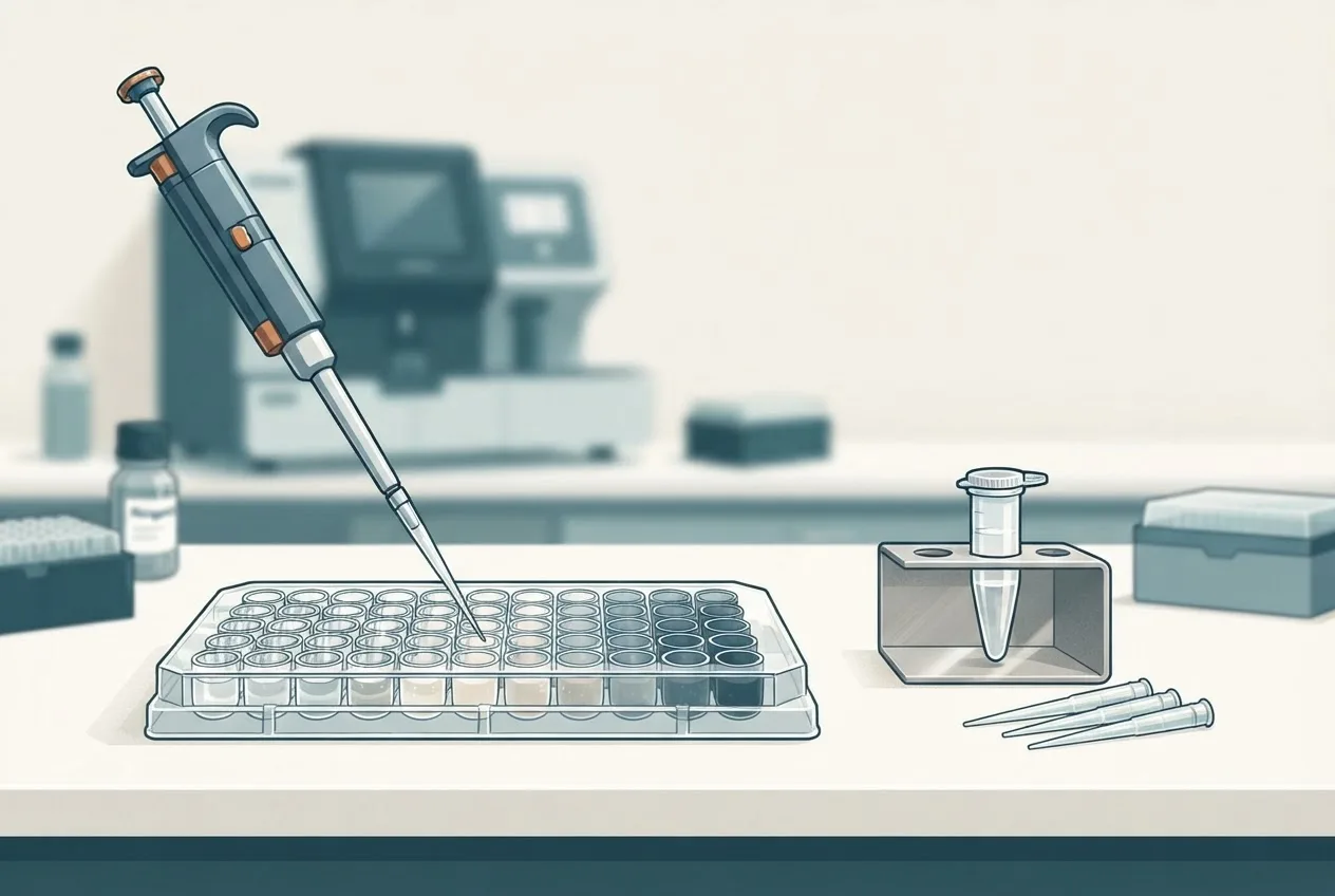 Laboratory illustration of diagnostic testing equipment for antimicrobial susceptibility testing and mic interpretation in medicine