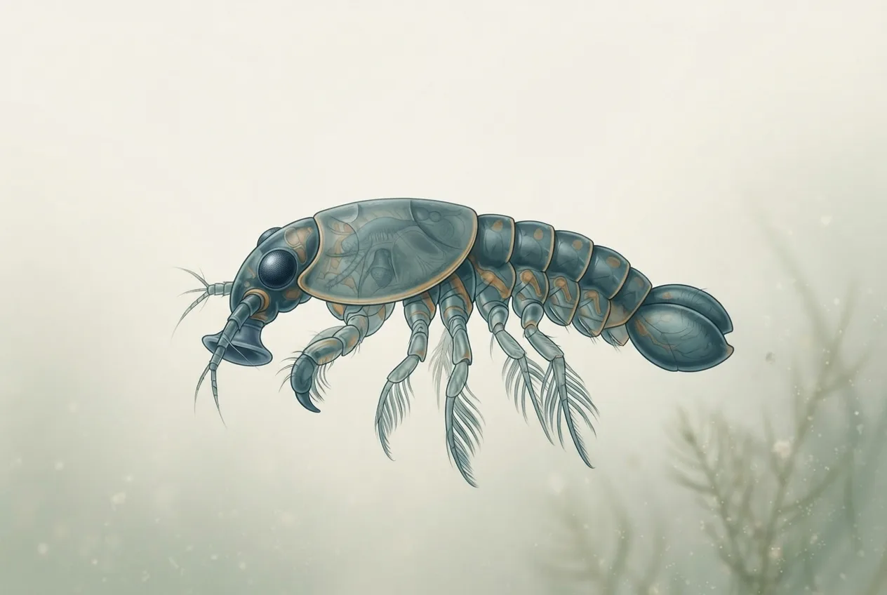 Scientific illustration of the argulus (fish louse) parasite life stage