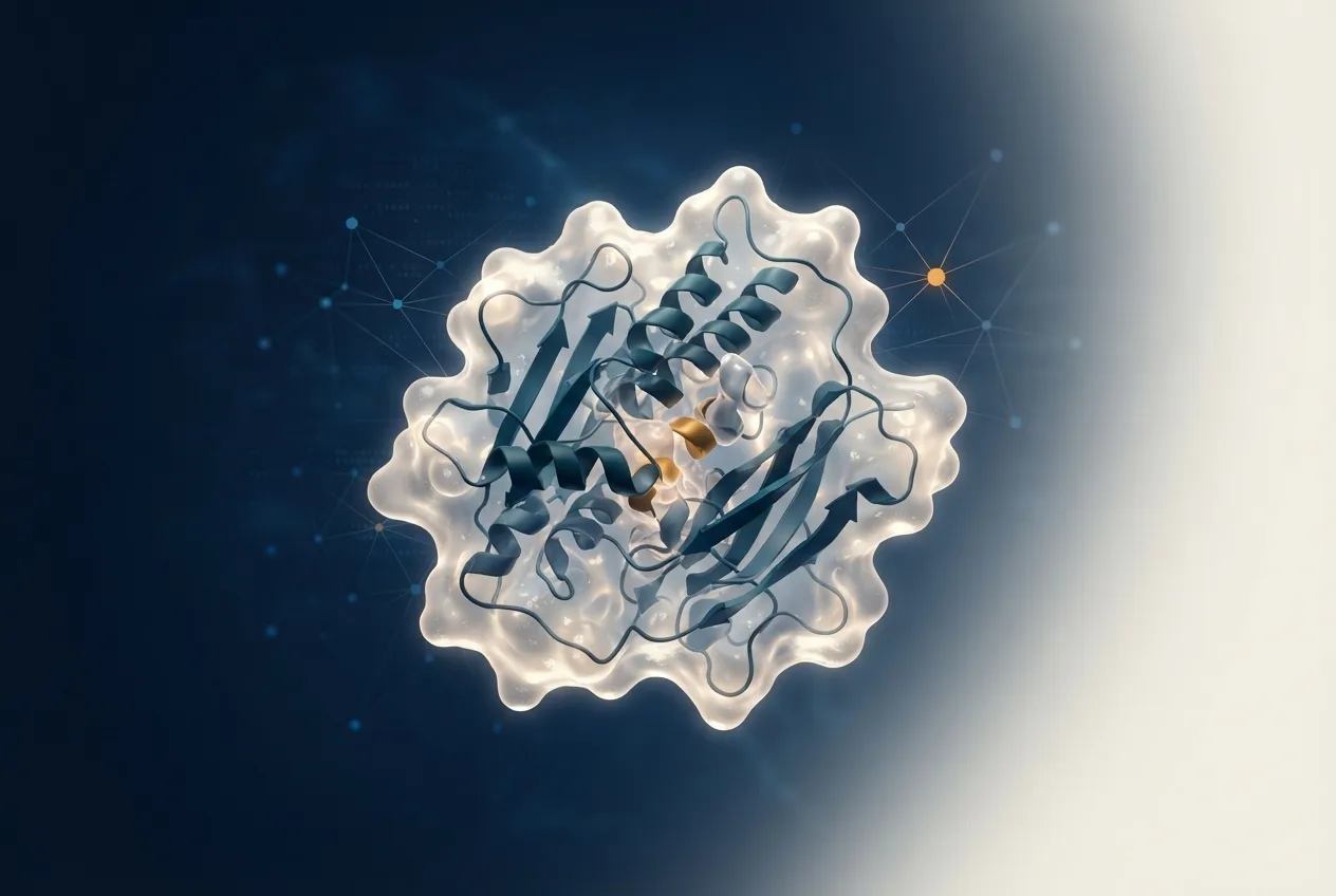 Abstract computational biology visualization of protein structures related to biology def