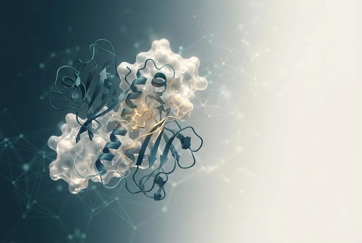 Abstract computational biology visualization of protein structures related to biology degree jobs