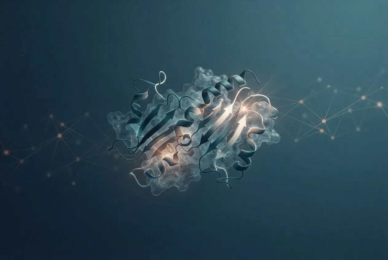 Abstract computational biology visualization of protein structures related to career medical officer meaning