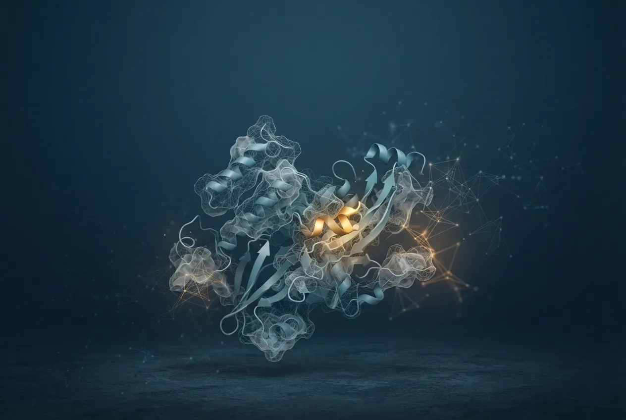 Abstract computational biology visualization of protein structures related to evolution definition biology