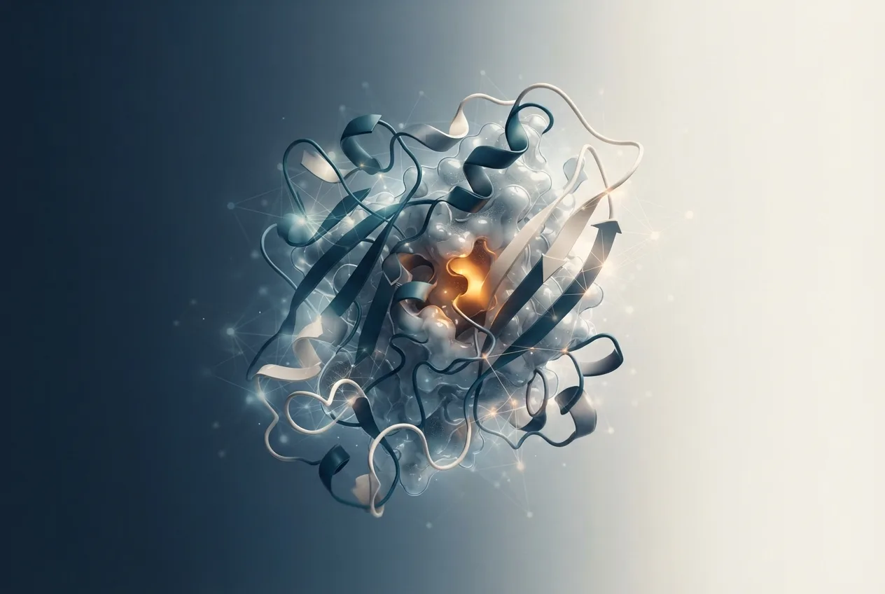 Abstract computational biology visualization of protein structures related to fierce biotech