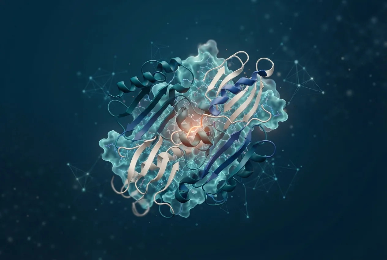 Abstract computational biology visualization of protein structures related to kinesiology degree