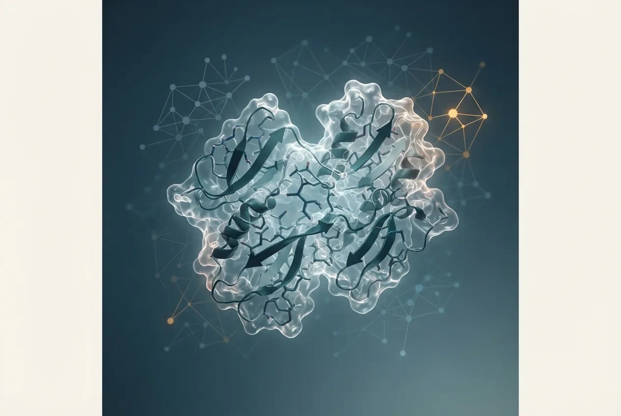 Abstract computational biology visualization of protein structures related to medical lab science reddit