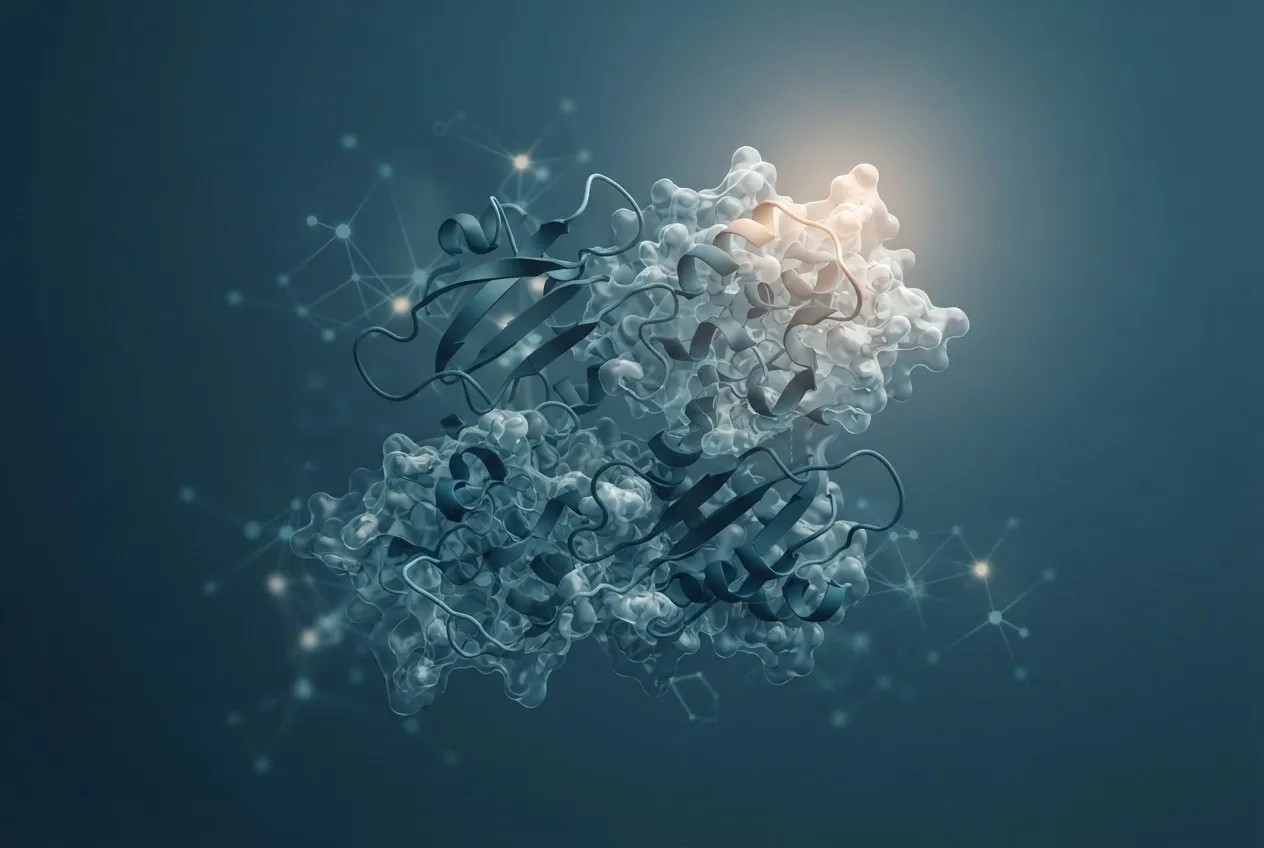 Abstract computational biology visualization of protein structures related to nurse residency programs