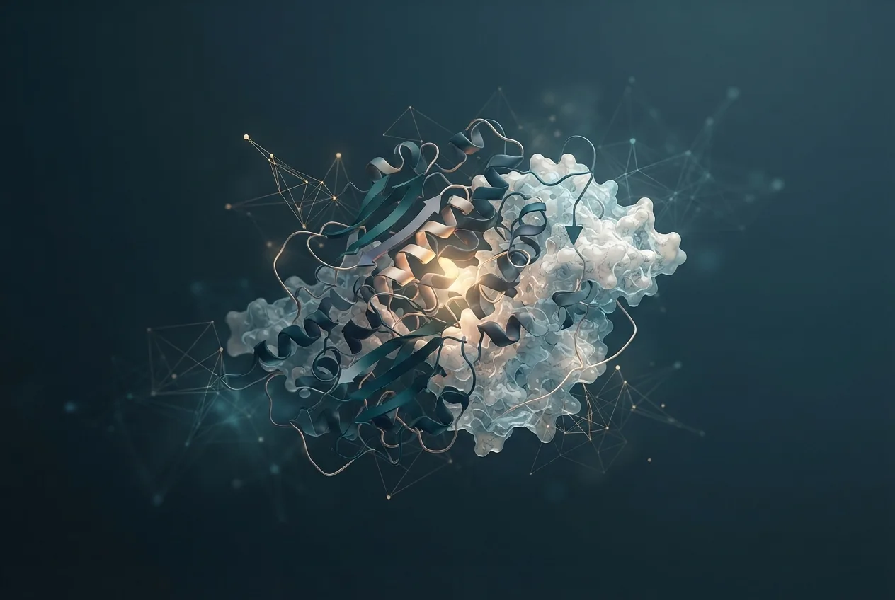 Abstract computational biology visualization of protein structures related to phenotype definition biology