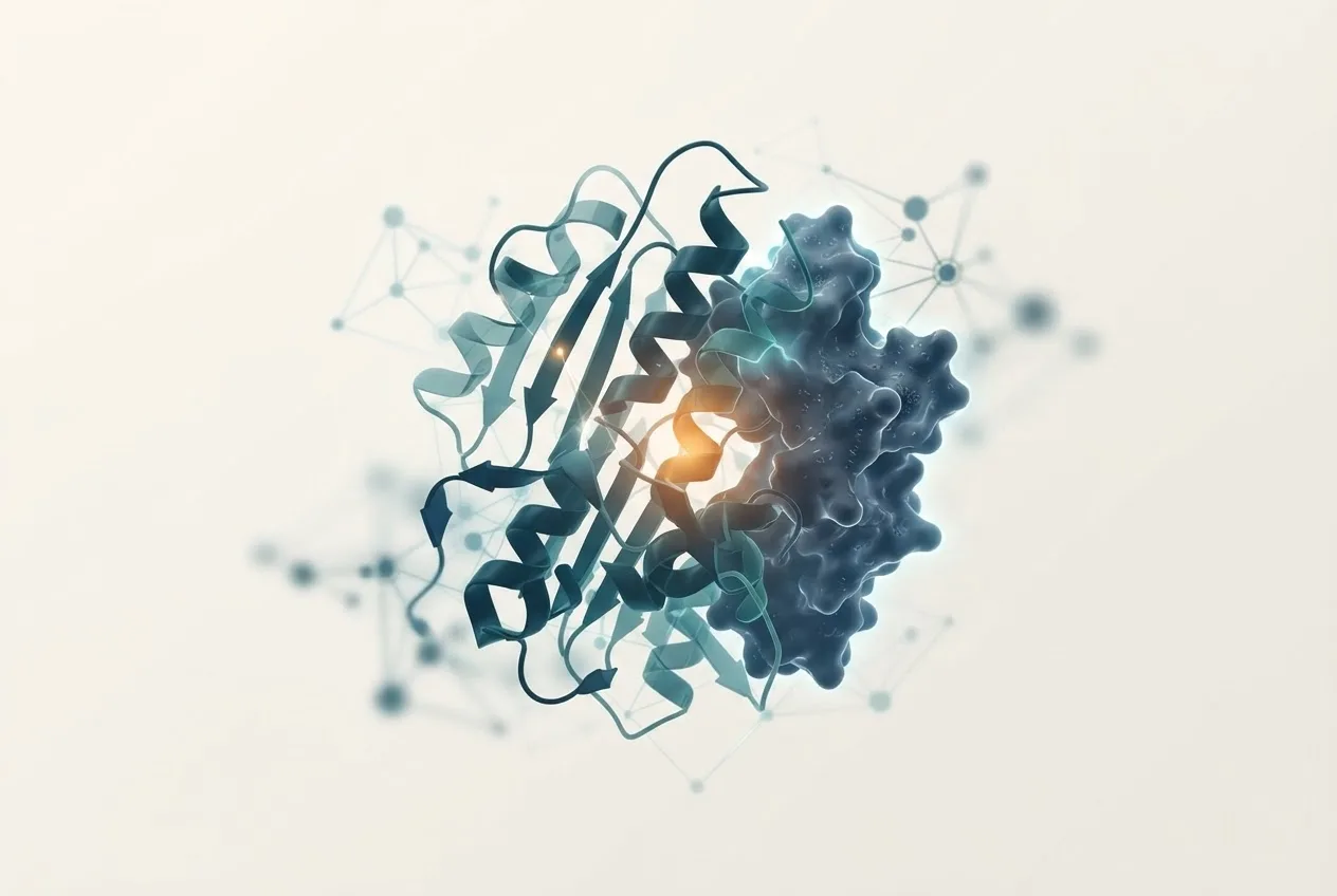 Abstract computational biology visualization of protein structures related to traits in biology
