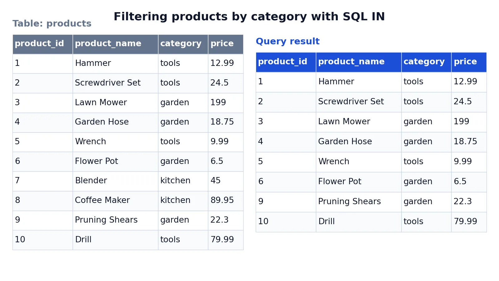 SQL IN Operator: Syntax and Examples
