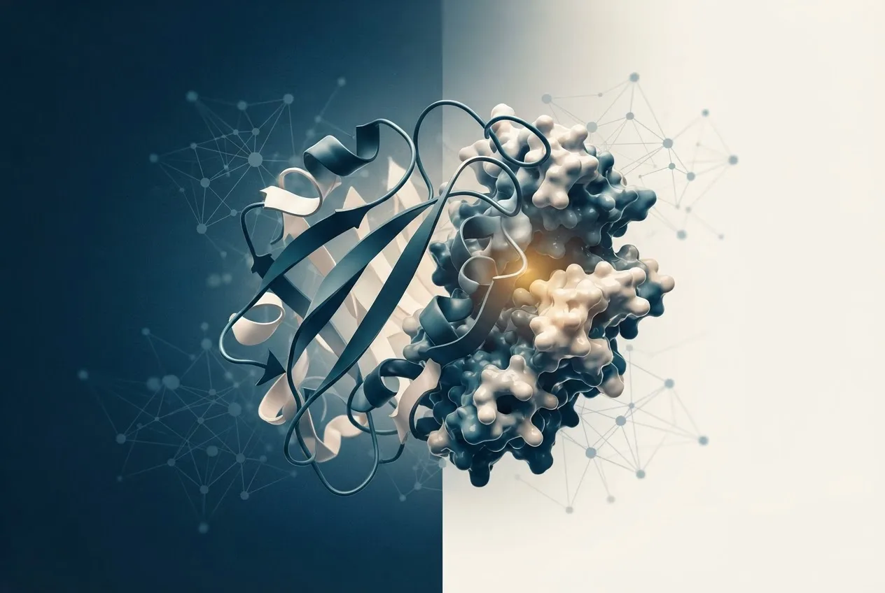 Abstract computational biology visualization of protein structures related to deep learning for histopathology image classification in oncology