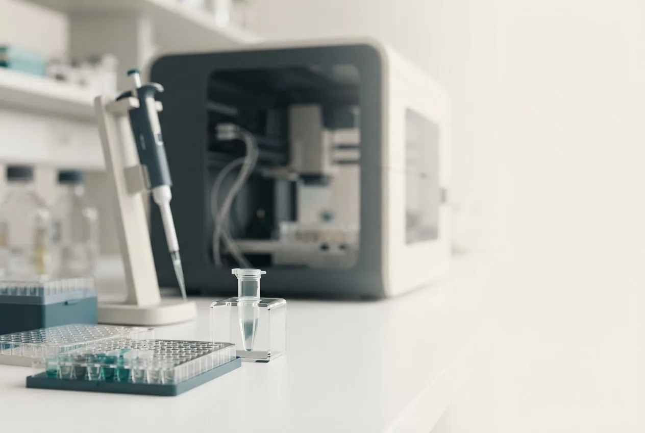 Laboratory illustration of diagnostic testing equipment for endocrine testing