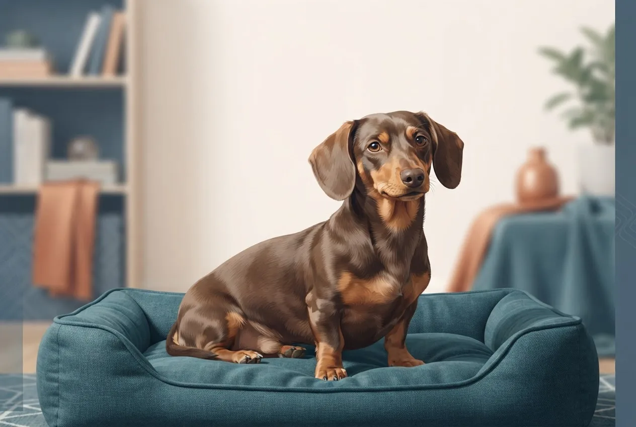 Illustration of a healthy, calm dog or cat representing the pet-health topic of ivdd in dogs