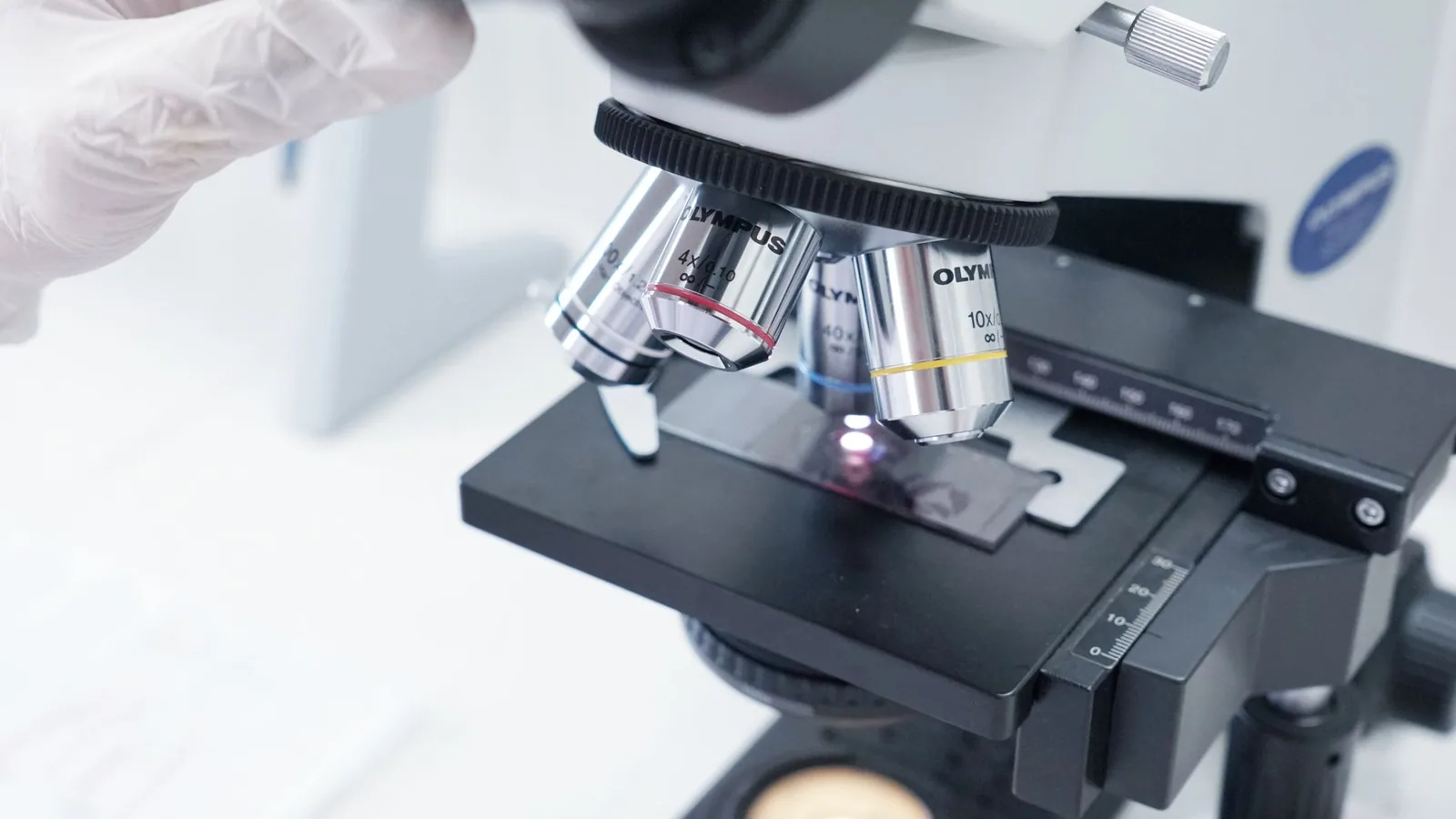 Detailed view of a microscope in a laboratory used in scientific research