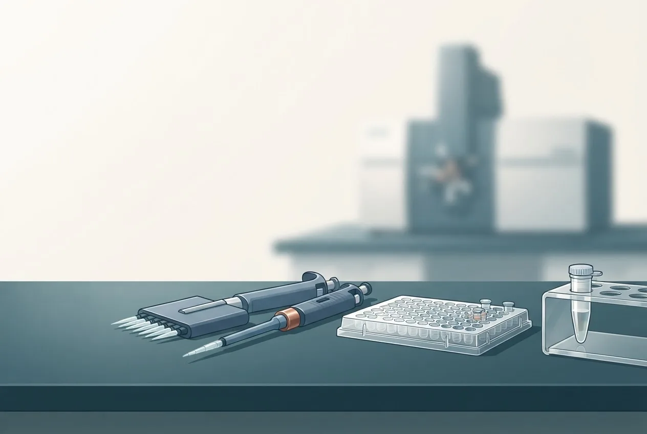 Laboratory illustration of diagnostic testing equipment for matrix-assisted laser desorption ionization time-of-flight (maldi-tof) for bacterial identification