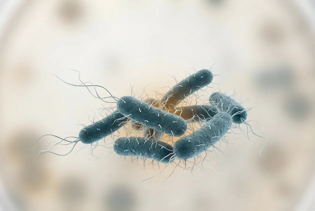 Microscopy-style illustration of mycobacterium avium subsp. paratuberculosis (johne's disease) bacteria showing cell morphology