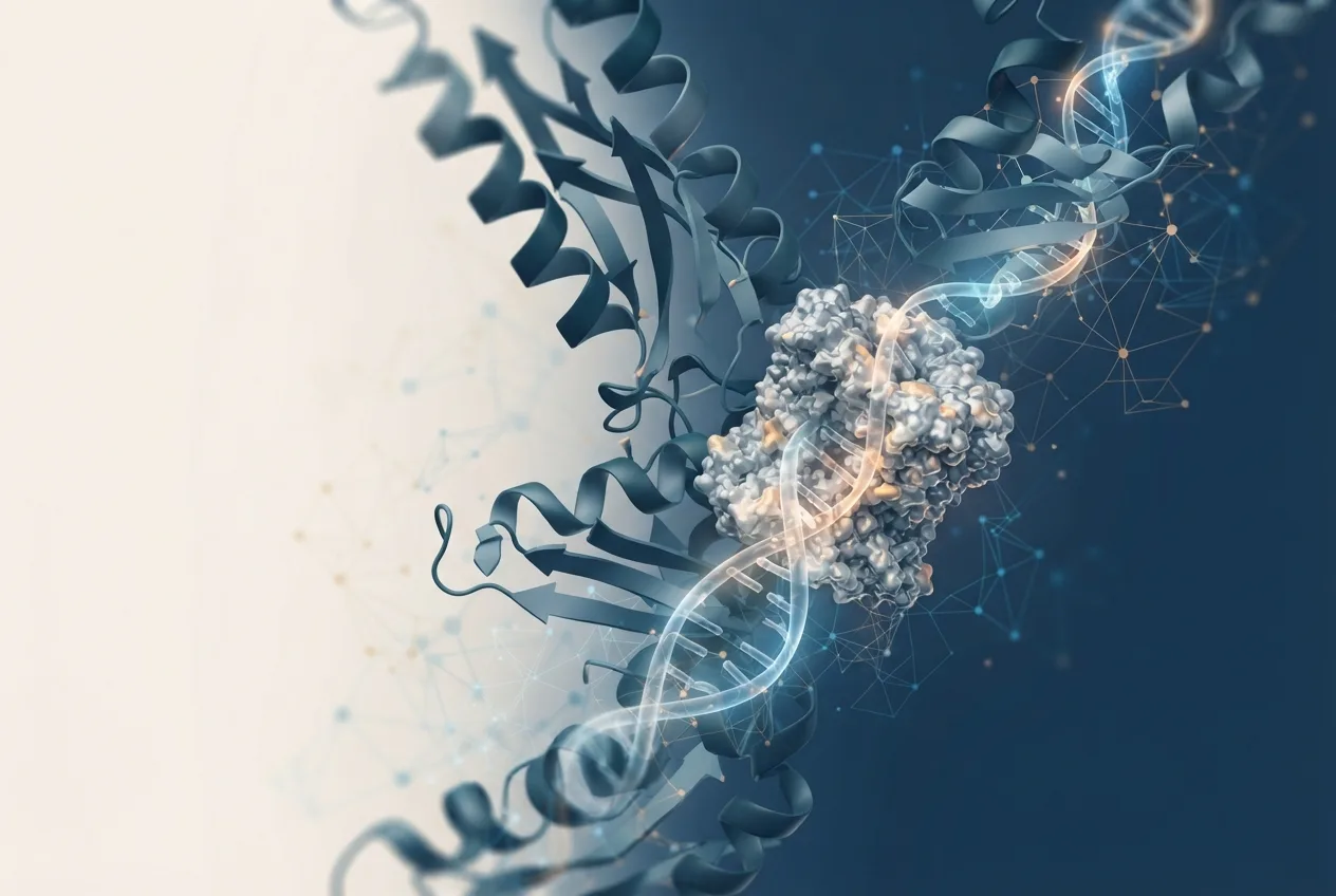 Abstract computational biology visualization of protein structures related to nanopore adaptive sampling for targeted pathogen sequencing