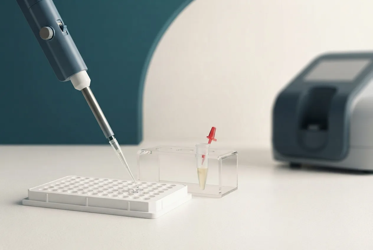 Laboratory illustration of diagnostic testing equipment for point-of-care lactate measurement in critical care patients
