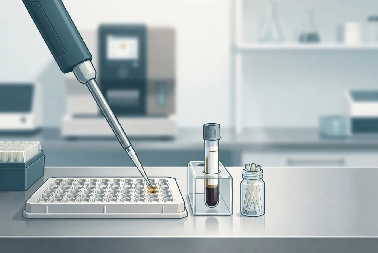 Laboratory illustration of diagnostic testing equipment for quantitative buffy coat analysis for blood parasite detection